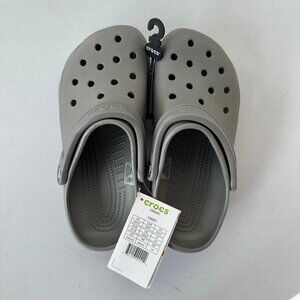 New Gray Classic Crocs Size Mens 5/Womens 7